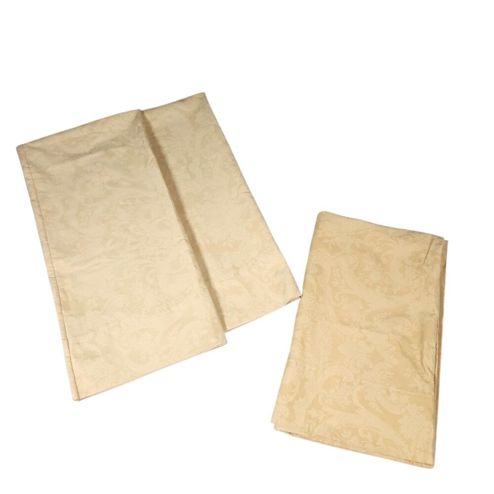 VTG Ralph Lauren Avery Pillowcases 2 King Size & 1 Standard Yellow Gold USA READ